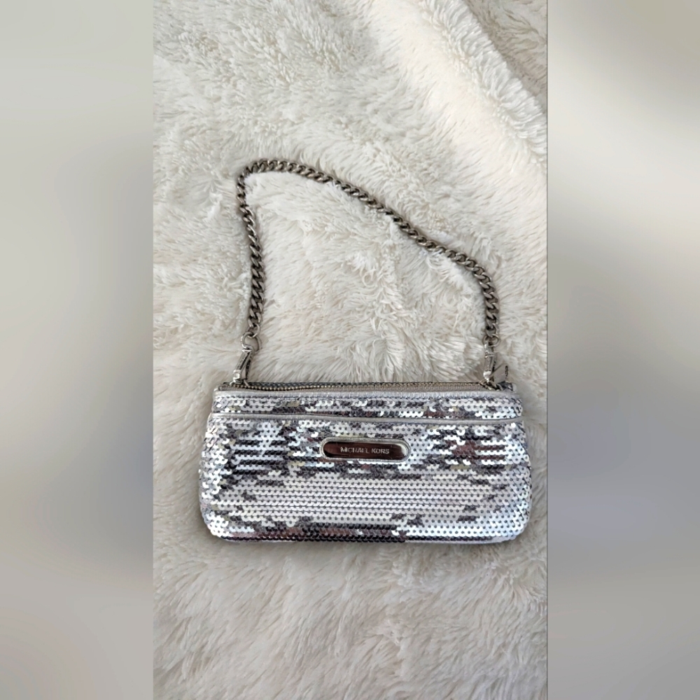 Michael Kors Silver sequins wallet / clutch